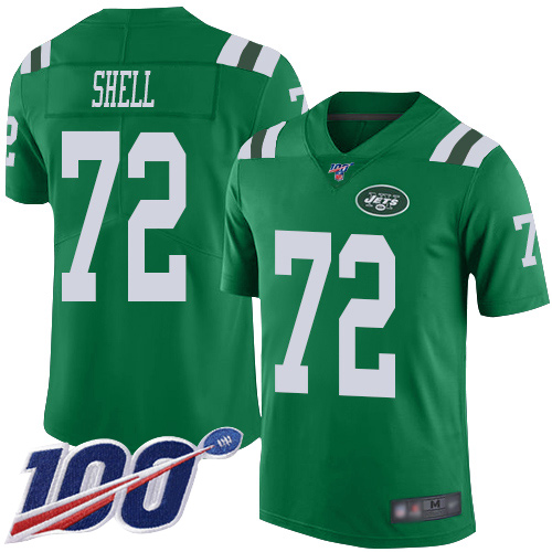 New York Jets Limited Green Men Brandon Shell Jersey NFL Football #72 100th Season Rush Vapor Untouchable->new york jets->NFL Jersey
